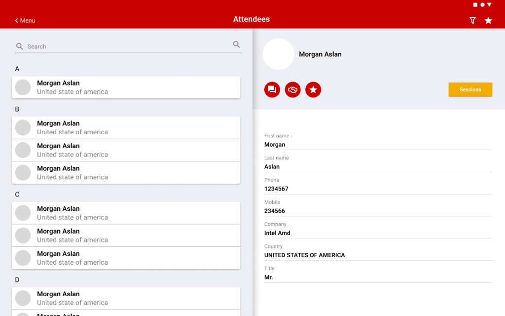 Attendees total Tablet -