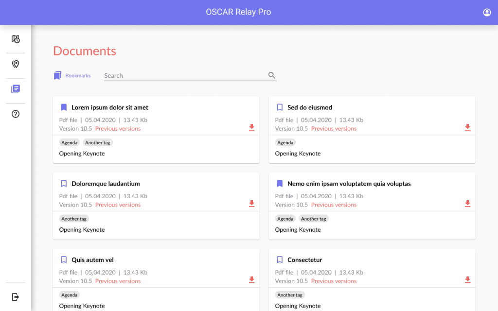 Documents list -