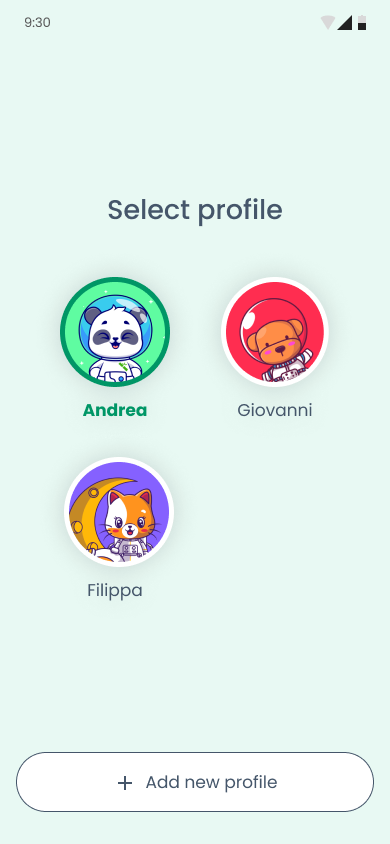 Switch profile - landing page app