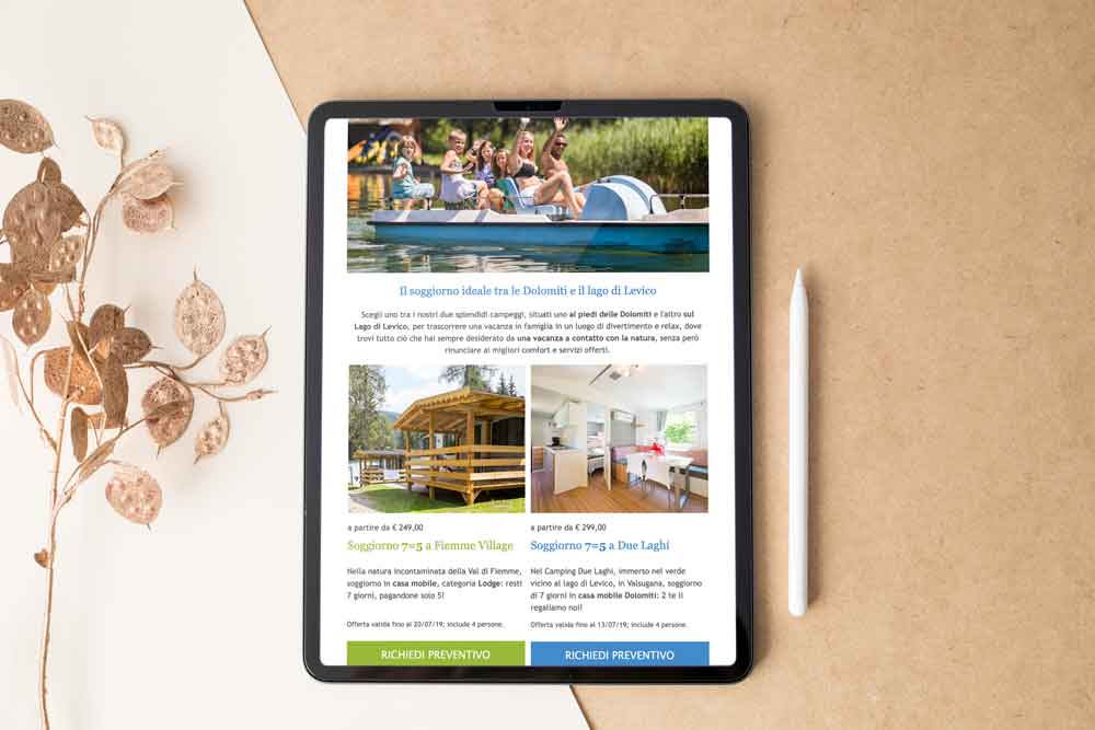 adriana chiabrera camping club newsletter - web designer freelance