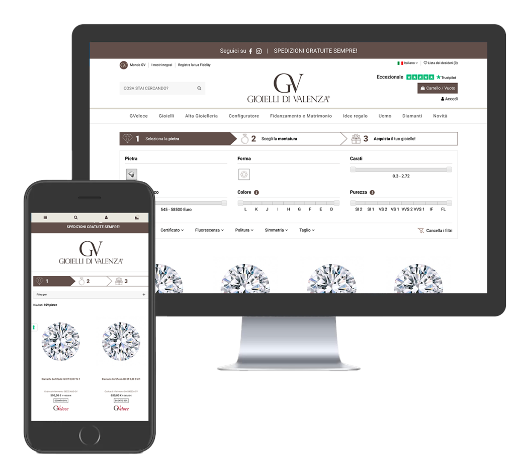 adriana chiabrera gioielli di valenza configuratore - realizzazione web app