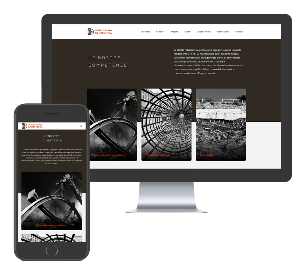 ak ingegneria geotecnica realizzazione sito wordpress - sito web wordpress