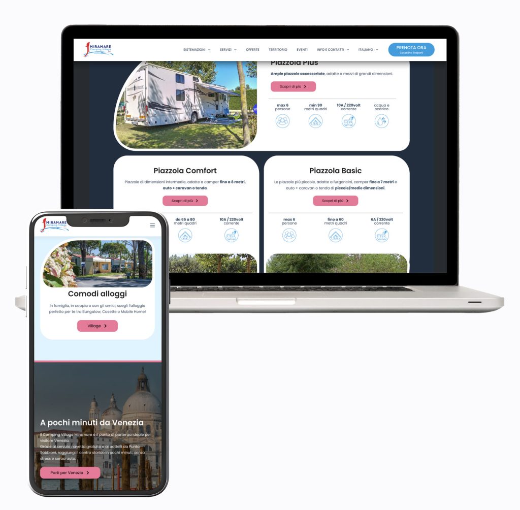 campeggio miramare camping venezia - sito wordpress per campeggio