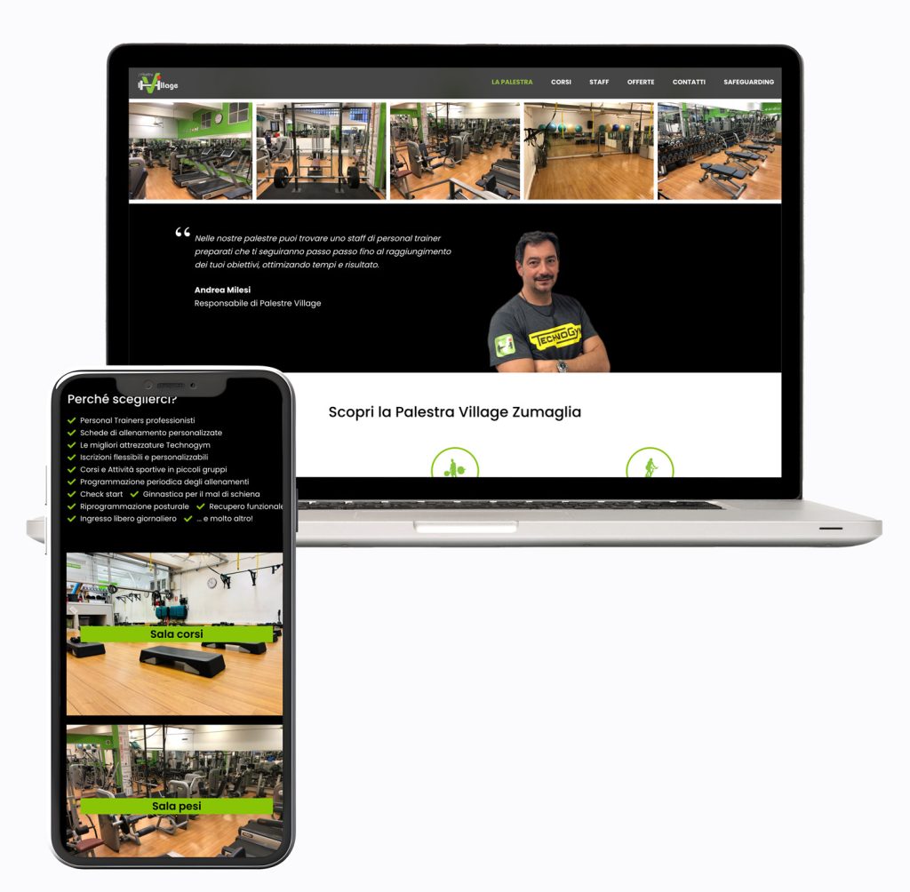 palestre village sito hero - restyling sito web palestra